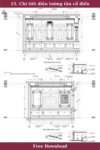 15. Bản Vẽ Chi Tiết Diện Tường Nội Thất Tân Cổ Điển 15. Bản Vẽ Chi Tiết Diện Tường Nội Thất Tân Cổ Điển