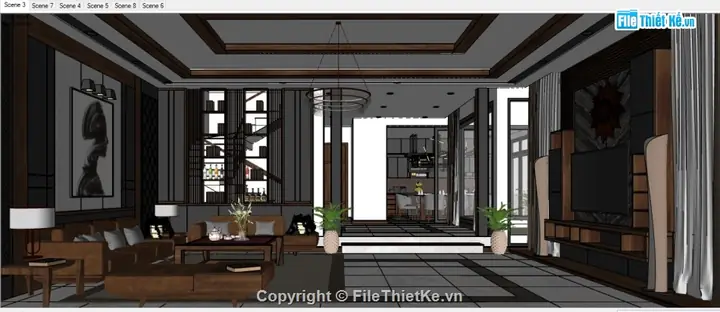 Các Nguồn Tải File Nội Thất Phòng Khách Sketchup Tốt Nhất