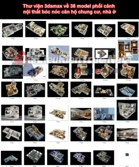 Thư Viện 3dsmax Về 38 Model Phối Cảnh Nội Thất Bóc Nóc Căn Hộ Chung Cư, Nhà Ở Thư Viện 3dsmax Về 38 Model Phối Cảnh Nội Thất Bóc Nóc Căn Hộ Chung Cư, Nhà Ở