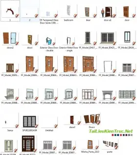 Thư Viện Sketchup - Cửa Đi 0008