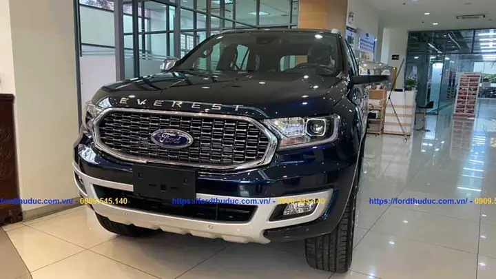 Hình Ảnh Thực Thế Nội Thất, Ngoại Thất Ford Everest Titanium 2021 Màu Xanh Thiên Thanh