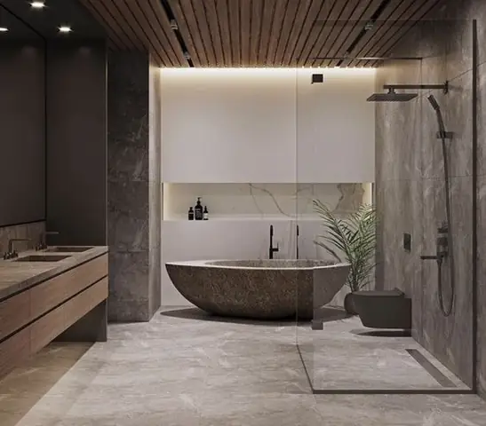 Gạch Ốp Tường Màu Ghi Xám Làm Nổi Bật Phong Cách Hiện Đại Gạch Ốp Tường Màu Ghi Xám Làm Nổi Bật Phong Cách Hiện Đại