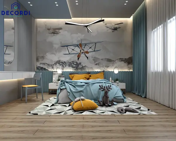 Trang Trí Phòng Ngủ Màu Xanh Lam Ấn Tượng
