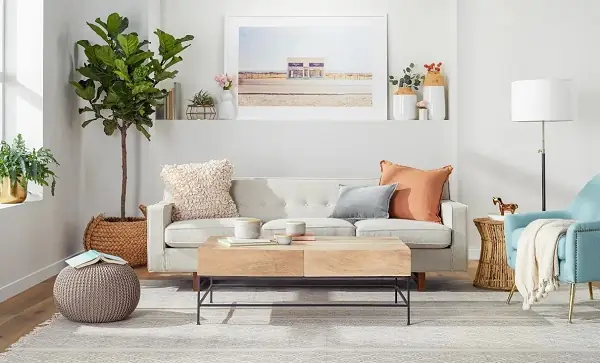 Sofa Phòng Khách Nhung Là Một Thiết Kế Mềm Mại