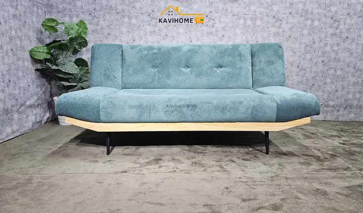 Sofa Bed Chân Thuyền Bọc Nỉ Tăm Màu Xanh Ngọc Kích Thước 1m85x1m15 Sofa Bed Chân Thuyền Bọc Nỉ Tăm Màu Xanh Ngọc Kích Thước 1m85x1m15