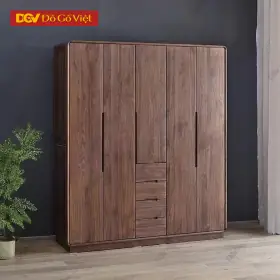 Tủ Áo 5 Cánh Gỗ Sồi Mỹ Màu Óc Chó Đẹp Có Hộc Kéo Giá Tốt Tủ Áo 5 Cánh Gỗ Sồi Mỹ Màu Óc Chó Đẹp Có Hộc Kéo Giá Tốt