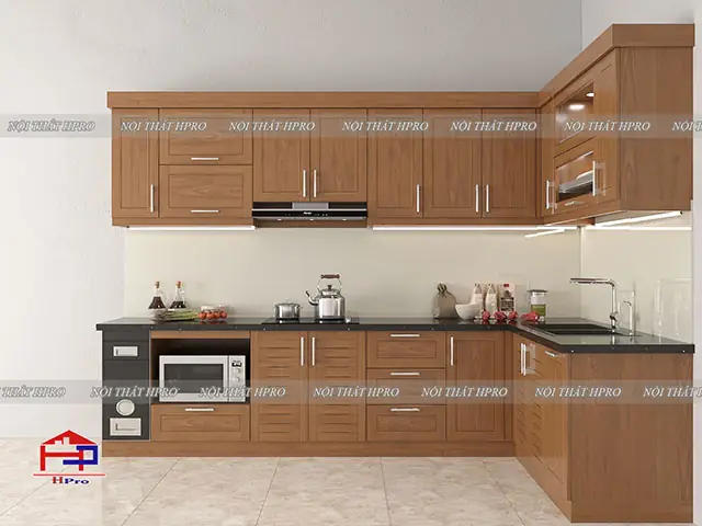 Hpro Thiết Kế Tủ Bếp Gỗ Sồi Mỹ Tbsm09 Nhà Ông Lâm - Nguyên Chủ Tịch Tỉnh Phú Thọ