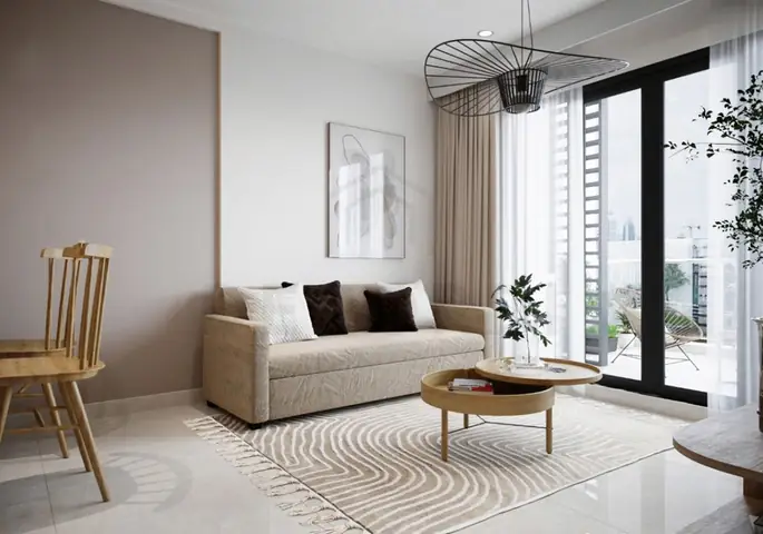 Mẫu 1: Nội Thất Phòng Khách Chung Cư Theo Kiểu Đơn Giản, Hiện Đại