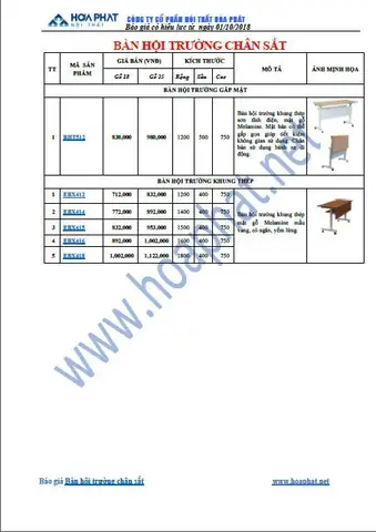 Báo Giá Bàn Ghế Hội Trường Hòa Phát Cập Nhật Mới Nhất