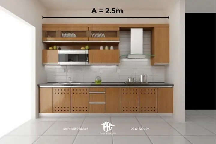Tính Giá Thi Công Tủ Bếp Chữ I