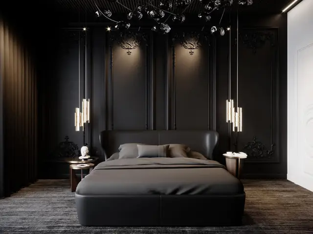 Decor Nội Thất Phòng Ngủ Màu Đen Đẹp Quyền Lực, Hoa Lệ Decor Nội Thất Phòng Ngủ Màu Đen Đẹp Quyền Lực, Hoa Lệ