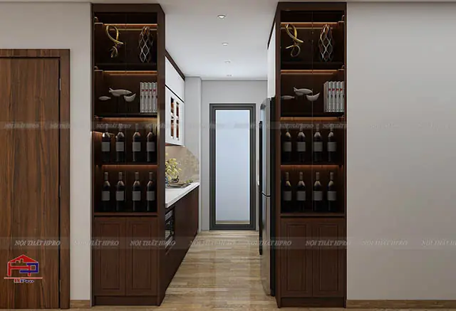 Tủ Bếp Gỗ Sồi Nga Tbsn38 Kết Hợp Laminate Nhà Anh Tuấn Thiết Kế Hiện Đại, Tiện Nghi