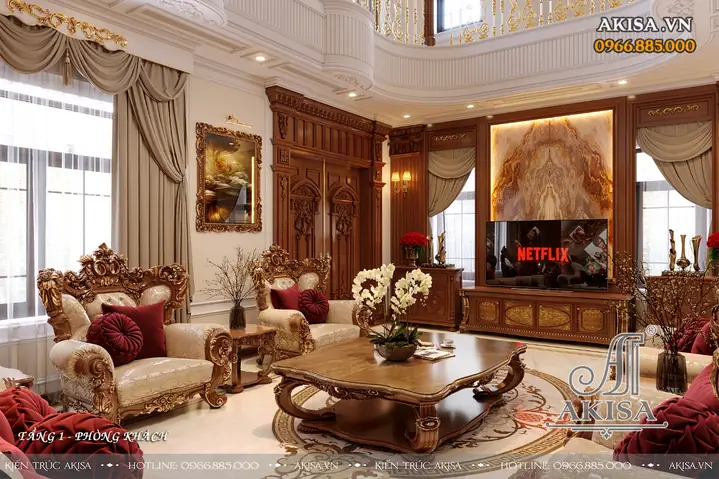 Nội Thất Gỗ Gõ Đỏ Phong Cách Tân Cổ Điển (cđt: Ông Vĩnh - Sóc Trăng) Nt321088
