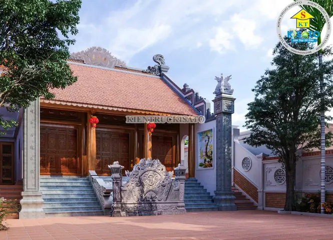 Phối Cảnh 3d Mẫu Từ Đường 3 Gian Đẹp Tại Hải Dương