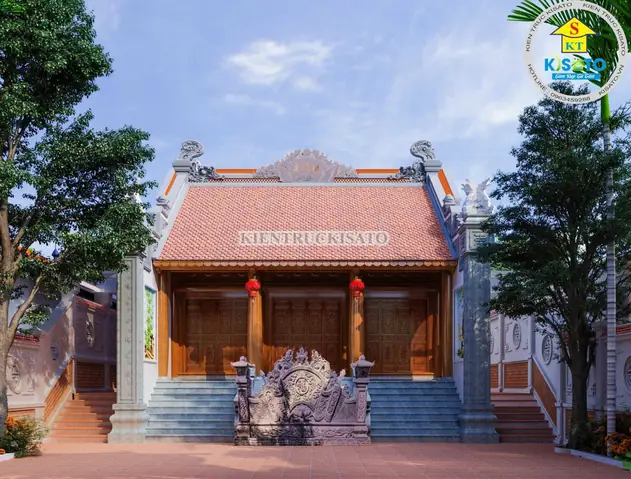 Phối Cảnh 3d Mẫu Từ Đường 3 Gian Đẹp Tại Hải Dương