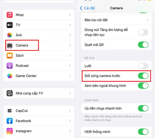 Làm Sao Để Call Video Không Bị Lệch Mặt Trên Iphone? Bạn Nhấn Vào “camera” Trong “cài Đặt” Rồi Gạt Công Tắc Ở Mục “đối Xứng Camera Trước” Sang Bên Phải.