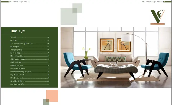 Một Số Hình Ảnh Mẫu Hồ Sơ Năng Lực Công Ty Nội Thất