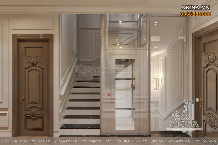 Hình Ảnh Phối Cảnh Nội Thất 3d Của Mẫu Nhà Ống Tân Cổ Điển Mặt Tiền 4m Nt52717: