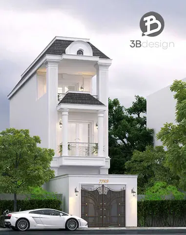 Mẫu Nhà Ống 3 Tầng Đẹp Kiến Trúc Tân Cổ Điển Mẫu Nhà Ống 3 Tầng Đẹp Kiến Trúc Tân Cổ Điển