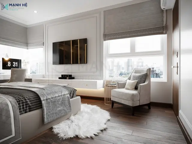 Mẫu Thiết Kế Phòng Ngủ Nhỏ 12m2 Phong Cách Luxury