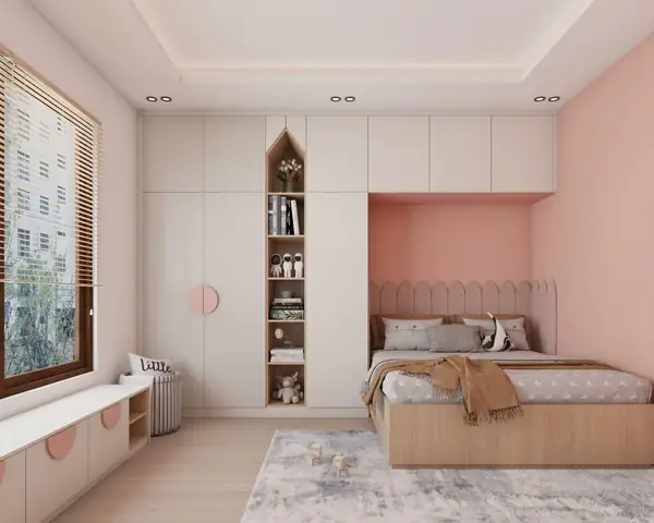 Thiết Kế Nội Thất Phòng Ngủ 16m2 Cho Bé Gái