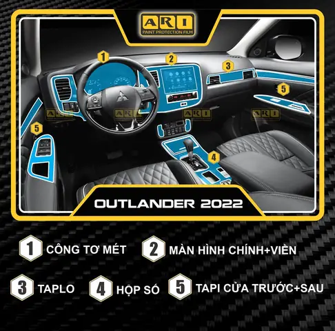Để Nâng Cao Hiệu Quả Bảo Vệ Nội Thất Xe Outlander, Bạn Nên Lựa Chọn Dán Ppf Ari - Sản Phẩm Có Chất Lượng Hàng Đầu, Có Thể Chống Lại Những Tác Động Tiêu Cực Từ Môi Trường Như Trầy Xước, Bụi Bẩn Hay Lão Hóa. Tại Cao Sang Auto, Bạn Sẽ Được Thực Hiện Dịch Vụdán Ppf Nội Thất Xe Outlandermột Cách Chuyên Nghiệp, An Toàn Và Nhanh Chóng, Với Thời Gian Bảo Hành Kéo Dài Đến 10 Năm. Hãy Liên Hệ Với Chúng Tôi Ngay Để Biết Thêm Chi Tiết Và Đặt Lịch Hẹn.