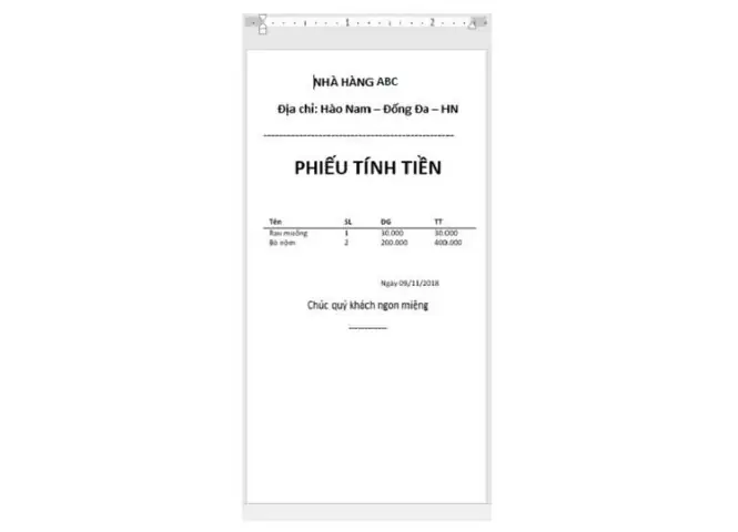Hướng Dẫn Cách In Bill Bằng File Word Qua Máy In Hóa Đơn Nhiệt