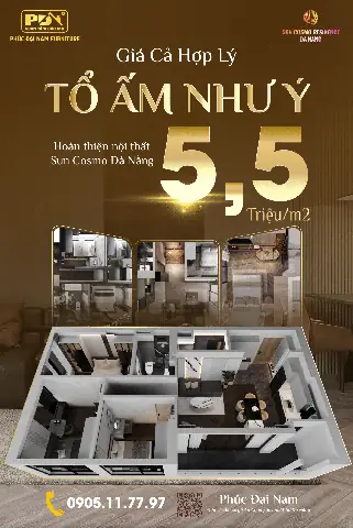 Hoàn Thiện Nội Thất Sun Cosmo Residence Đà Nẵng – Trọn Gói Từ 5,5 Triệu/m² Cùng Phúc Đại Nam Hoàn Thiện Nội Thất Sun Cosmo Residence Đà Nẵng – Trọn Gói Từ 5,5 Triệu/m² Cùng Phúc Đại Nam
