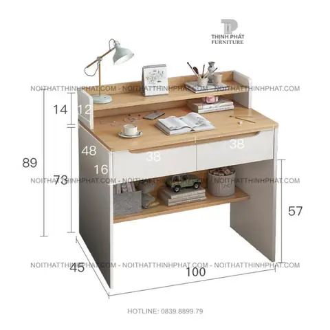 Bàn Học Thông Minh, Đa Năng Có Kệ Sách Mini – Thiết Kế Hiện Đại, Tiết Kiệm Không Gian Blv01