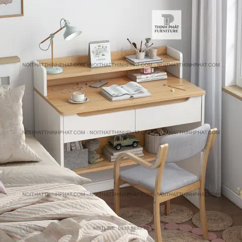 Bàn Học Thông Minh, Đa Năng Có Kệ Sách Mini – Thiết Kế Hiện Đại, Tiết Kiệm Không Gian Blv01