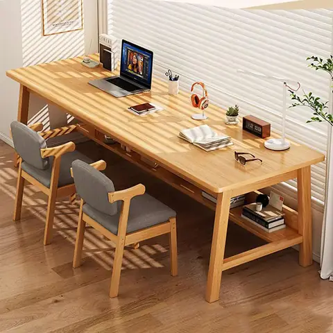 Bàn Học Đôi Bằng Gỗ Thiết Kế Rộng Rãi Bh655