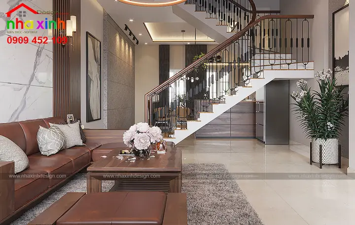 Thiết Kế Nội Thất Tại Quận 9 Với Mẫu Cầu Thang Vịn Độc Đáo