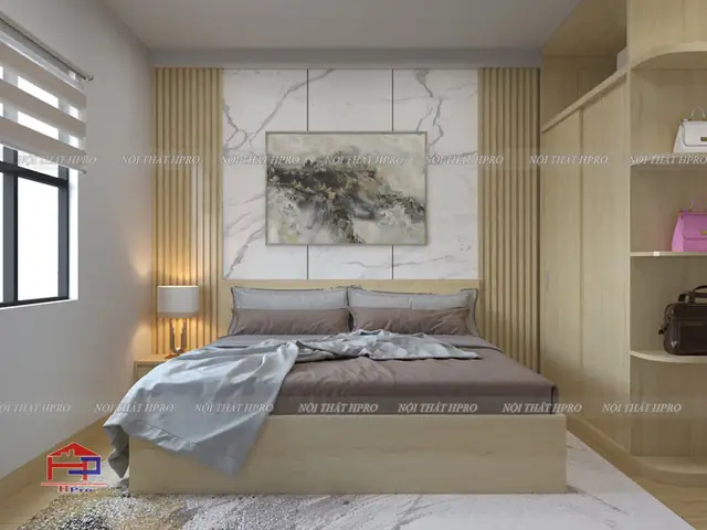 Ý Tưởng Thiết Kế Nội Thất Phòng Ngủ Gỗ Công Nghiệp Hiện Đại Nhà Anh Tú - Nhật Tân