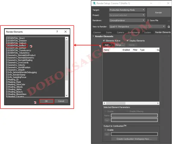 Bảng Setting Corona Trong 3dsmax