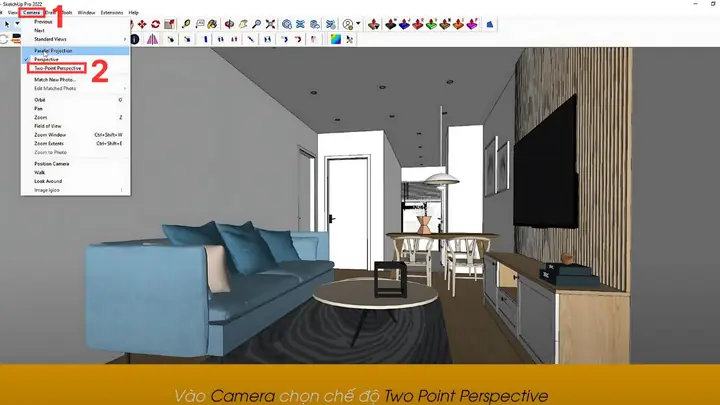Hướng Dẫn Chi Tiết Cách Đặt Camera Trong Sketchup