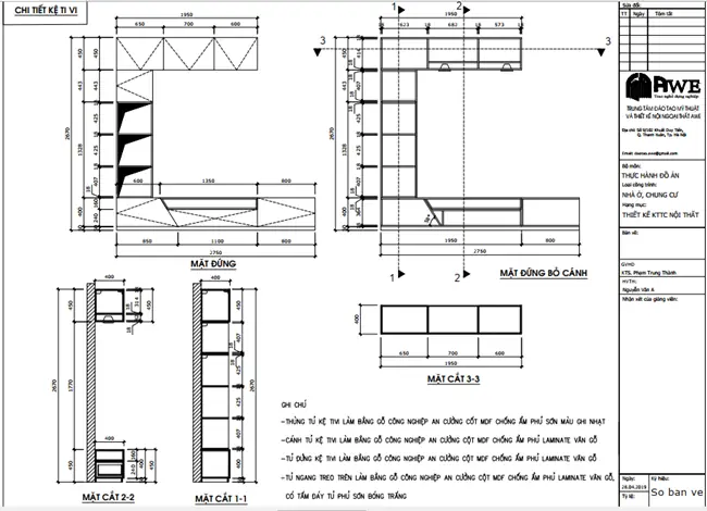Hướng Dẫn Đọc Bản Vẽ Gỗ Nội Thất: Kệ Tivi Hướng Dẫn Đọc Bản Vẽ Gỗ Nội Thất: Kệ Tivi