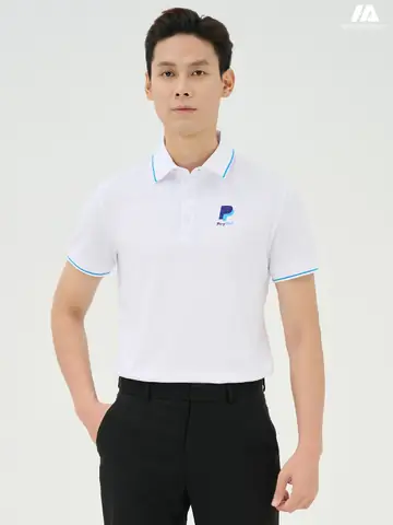 Áo Đồng Phục Công Ty Piquecool Pro Màu Trắng Gạo Phối Lé Viền Màu Ya Đậm