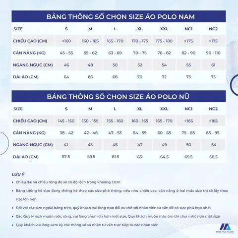 Bảng Size Áo Phông Nhóm Đồng Phục Du Lịch