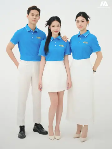 Áo Đồng Phục Công Ty Piquecool Pro Màu Ya Đậm Phối Lé Viền Màu Trắng