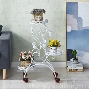 Kệ Để Cây Cảnh Bằng Sắt Mini Có Bánh Xe Kgtn 011ktt043