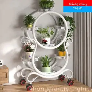 Kệ Để Cây Cảnh Trang Trí Bằng Sắt Có Bánh Xe Kgtn 011ktt034