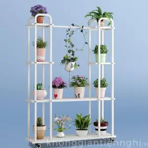 Kệ Sắt Cây Cảnh Có Bánh Xe Ngoài Trời Ban Công Kgtn 011ktt028