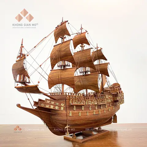 Thuyền Buồm Mỹ Nghệ Gỗ Hương - Quà Tặng Khai Trương Phong Thủy