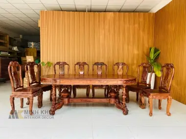 Salon Gỗ Hương Đá Tay 14 Chạm Rồng Bát Tiên - Sl979