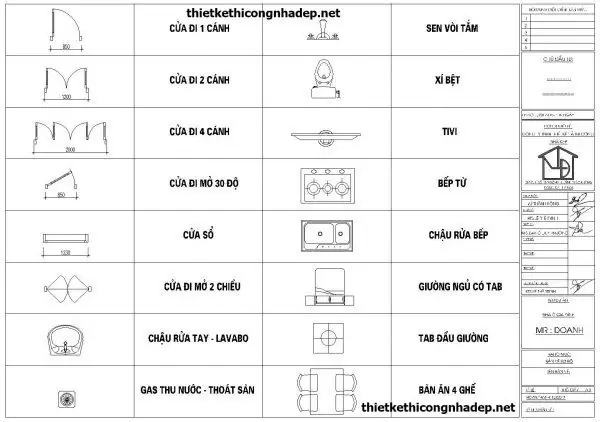 Kí Hiệu Bản Vẽ Đồ Nội Thất