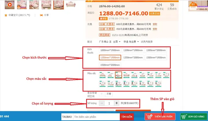 Quy Trình Đặt Hàng Nội Thất Quảng Châu Trung Quốc Trên Taobao, 1688