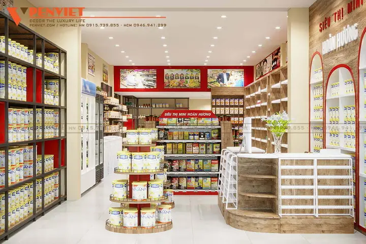 Thiết Kế Nội Thất Siêu Thị Mini Hoàn Hương