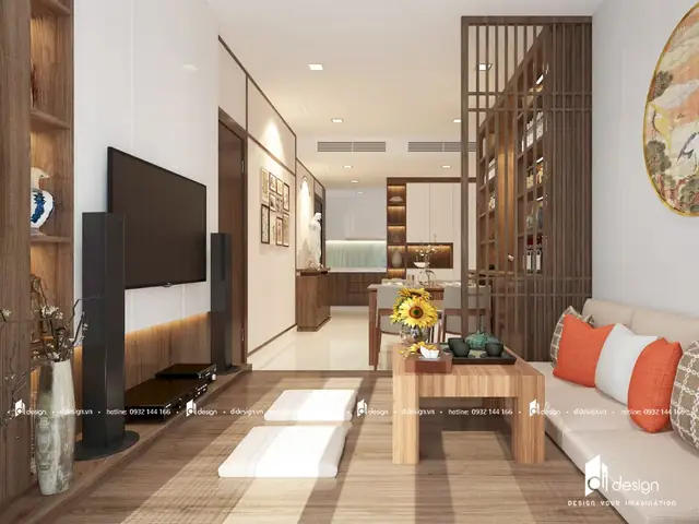 Thiết Kế Căn Hộ Rivera Park 77m2 Phong Cách Nhật