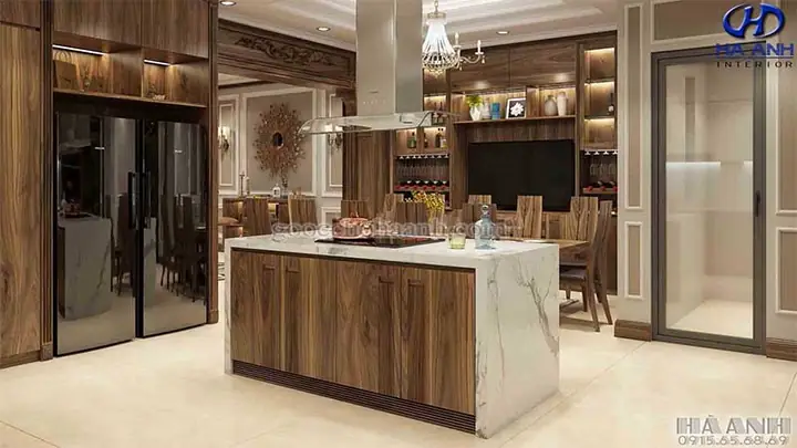 Quầy Bar Bằng Gỗ Óc Chó Trong Phòng Bếp Quầy Bar Bằng Gỗ Óc Chó Trong Phòng Bếp