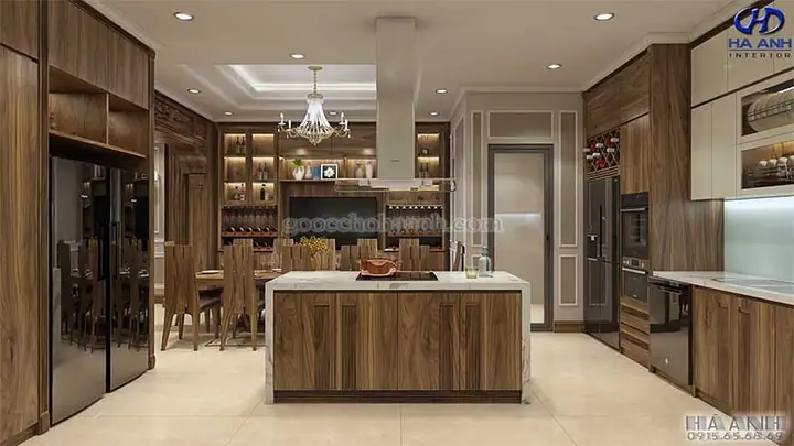 Quầy Bar Bằng Gỗ Óc Chó Trong Phòng Bếp Quầy Bar Bằng Gỗ Óc Chó Trong Phòng Bếp